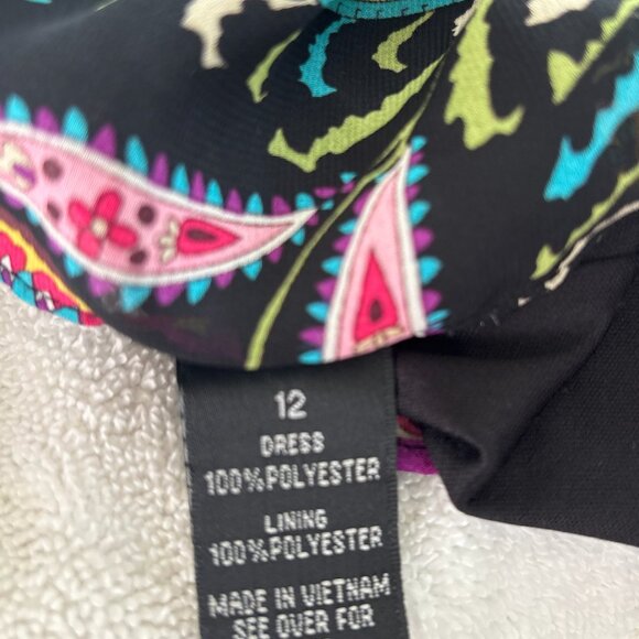 AGB Dress | Black with colorful floral design | Size 12 - Picture 4 of 4